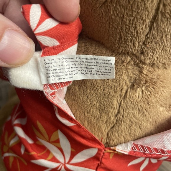 Build-A-Bear Alvin And The Chipmunks ALVIN HAWAIIAN SHIRT Plush Soft Toy (2011) - Picture 9 of 9